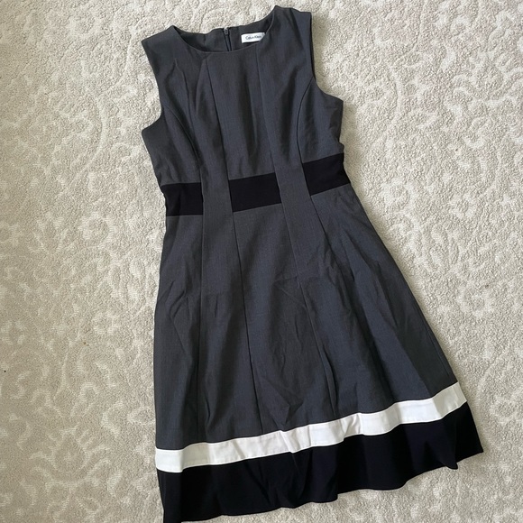 Calvin Klein Gray and Black Dress - Picture 1 of 6